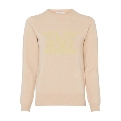 Shop Max Mara Pamir Logo Cashmere Sweater In Rose