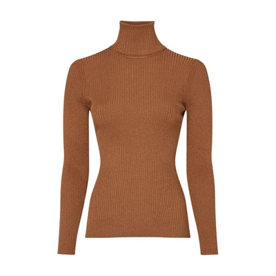 Shop Zimmermann Luminosity Lurex Rayon Top Sweater In Tan
