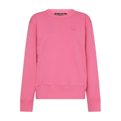 Shop Acne Studios Fairah X Face Crew Neck Sweatshirt In Bright_pink