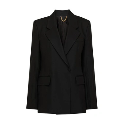 Shop Victoria Beckham Waisted Fit Jacket In Black