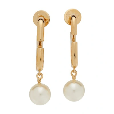 Shop Valentino Vlogo Signature Earrings In Oro_18_cream