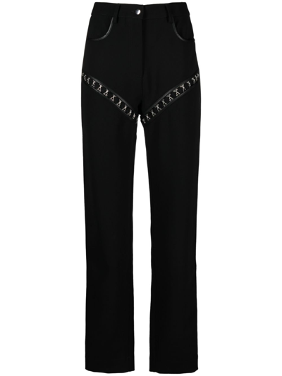 Shop Paris Georgia Hook Straight-leg Trousers - Women's - Polyurethane/recycled Polyester/polyester In Black