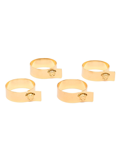 Shop Versace Gold-tone Medusa Napkin Ring Set