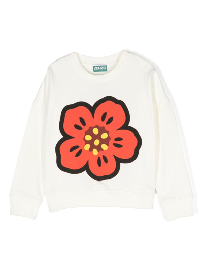 Shop Kenzo Neutral Boke Flower Cotton Sweatshirt In Neutrals