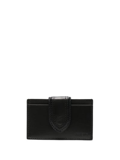Shop Jacquemus Black Le Porte Carte Bambino Leather Wallet
