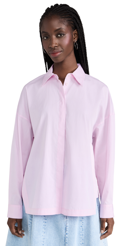 Shop Tibi Shirting Gabe Oversized Shirt Pink