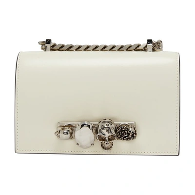 Shop Alexander Mcqueen Mini Jewelled Satchel Bag In Soft_ivory