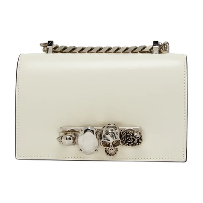 Alexander Mcqueen Jewelled Satchel Shoulder Clutch In Soft_ivory