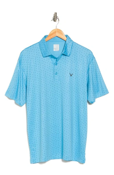 Shop Callaway Golf ® Microcheck Golf Polo In Blue Grotto