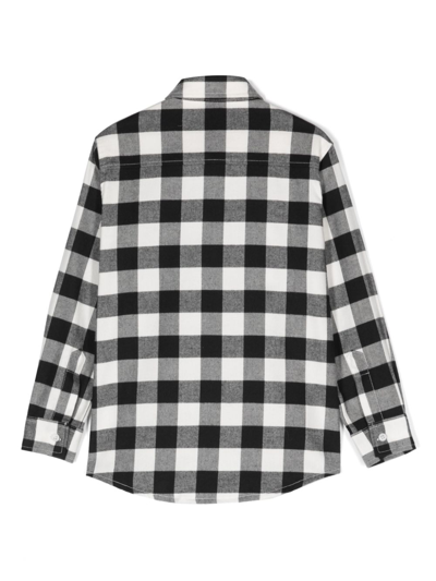 Shop Il Gufo Check-print Cotton Shirt In Black