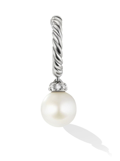 David Yurman Women's Pearl And Pavé Solari Drop Earrings In Sterling Silver With Diamonds In Silver