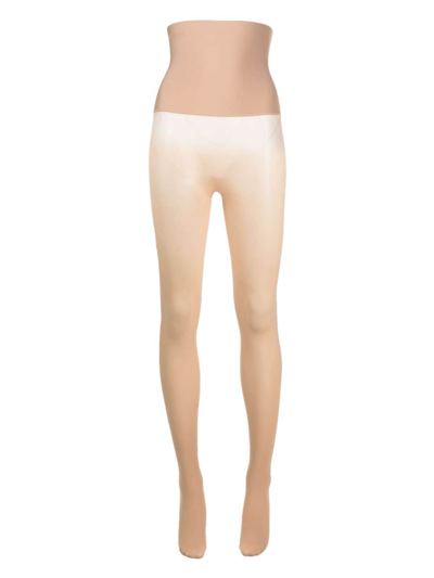 Shop Wolford Fatal High-waisted Tights In Neutrals