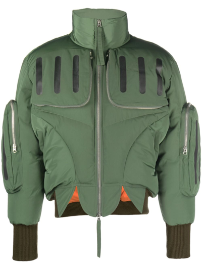 Shop Juntae Kim Seam-detail Doublet Flight Jacket In Green