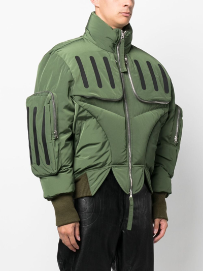 Shop Juntae Kim Seam-detail Doublet Flight Jacket In Green