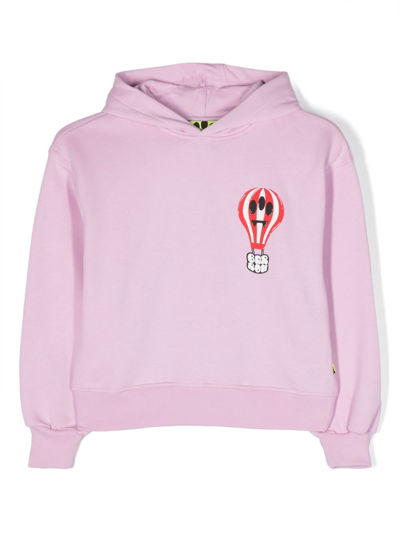 Shop Barrow Logo-print Cotton Hoodie In Pink