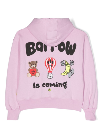 Barrow Logo-print Cotton Hoodie In Pink
