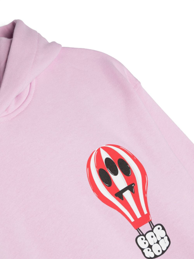 Shop Barrow Logo-print Cotton Hoodie In Pink