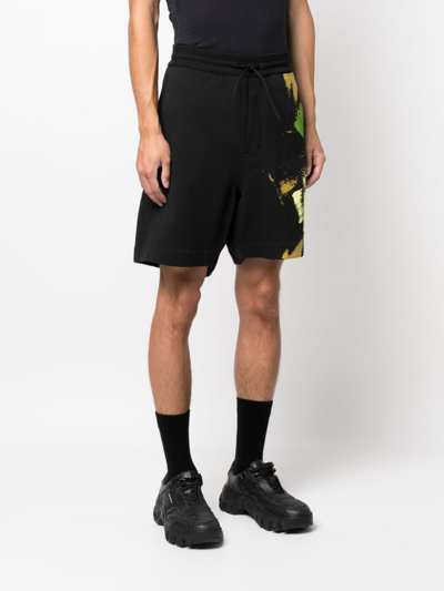 Shop Y-3 Drawstring-waist Organic-cotton Shorts In Black