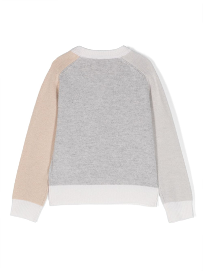 Shop Eleventy Crew-neck Knitted Sweatshirt In Grey