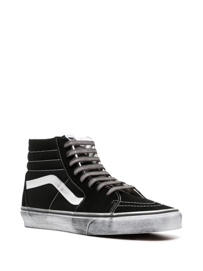 Shop Vans Sk8-hi Stressed Sneakers In Black