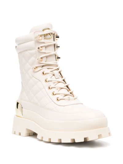 Michael Michael Kors Rowan Lace-up Leather Boots In Neutrals