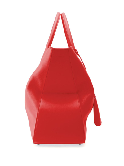 Shop Ferragamo Logo-stamp Leather Tote Bag In Red