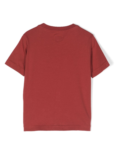 Shop C.p. Company Logo-print Cotton T-shirt In Red