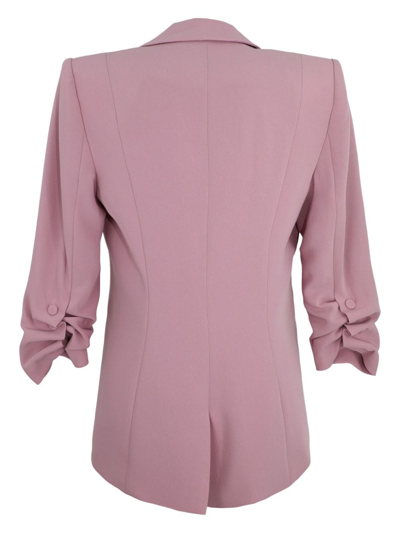 Shop Cinq À Sept Khloe Ruched-sleeve Blazer In Pink