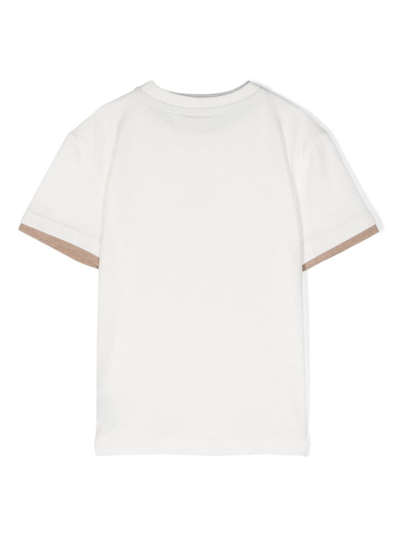 Shop Eleventy Logo-print Cotton T-shirt In White