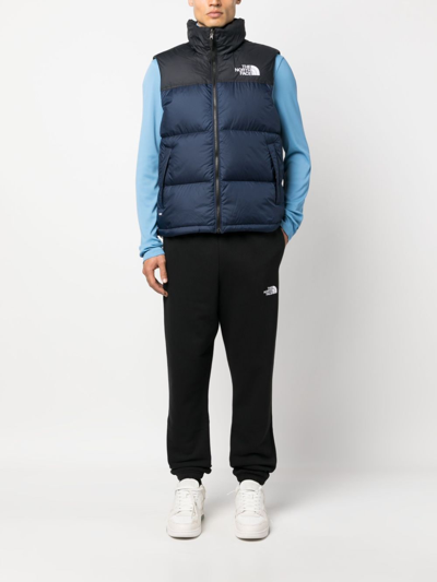 Shop The North Face Logo-embroidered Padded Gilet In Blue