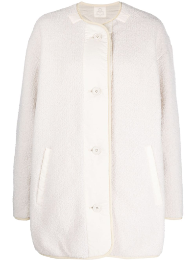 Shop Marant Etoile Himemma Fleece Single-breasted Coat In Neutrals