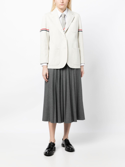 Thom Browne Rwb-stripe Cotton Blazer In Neutrals