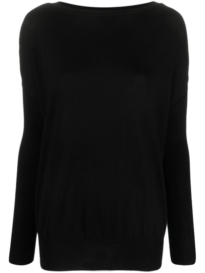 Shop Wild Cashmere Grace Drop-shoulder Jumper In Black
