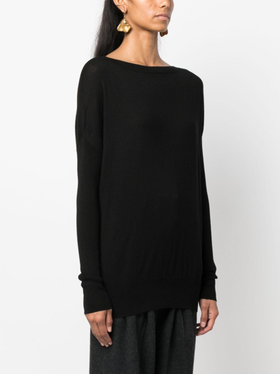 Shop Wild Cashmere Grace Drop-shoulder Jumper In Black