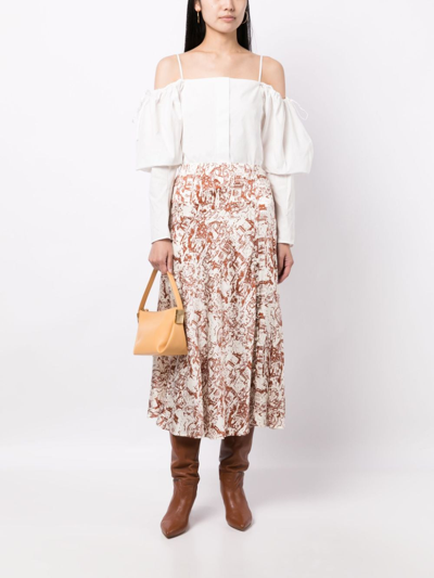 Shop Rejina Pyo Ria Renaissance-print Midi Skirt In White