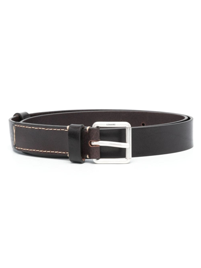 Shop Lemaire Logo-engraved Leather Belt In Brown