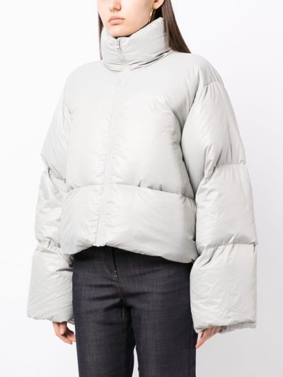 Low Classic High-neck Puffer Jacket In Grey