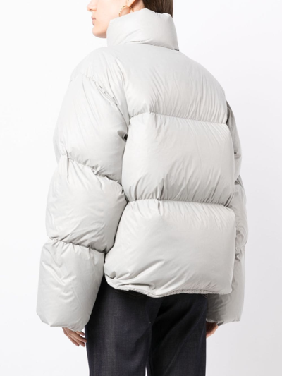 Low Classic High-neck Puffer Jacket In Grey