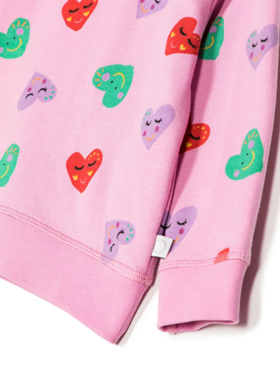 Shop Stella Mccartney Starburst-print Stretch-cotton Sweatshirt In Pink