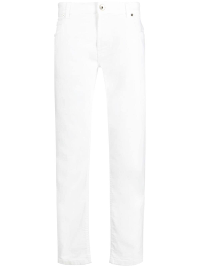 Eleventy Low-rise Straight-leg Jeans In White