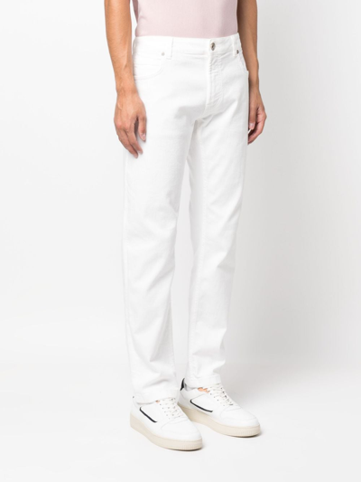 Eleventy Low-rise Straight-leg Jeans In White