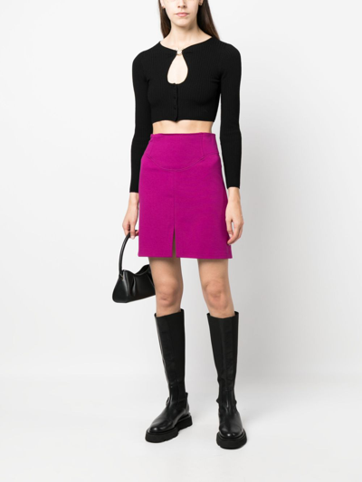 Shop Pinko Panelled High-waisted Skirt In Purple