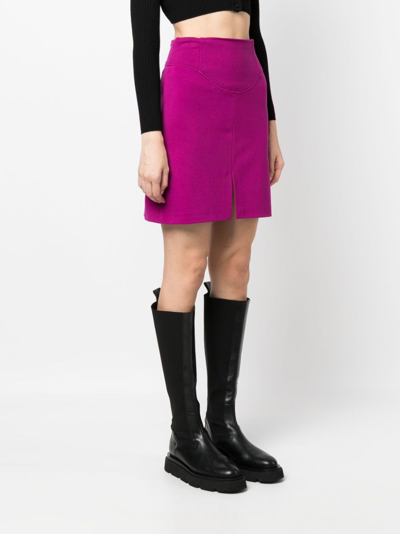 Shop Pinko Panelled High-waisted Skirt In Purple