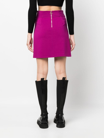 Shop Pinko Panelled High-waisted Skirt In Purple