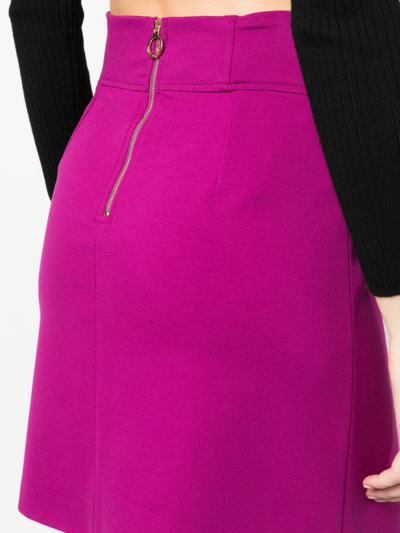 Shop Pinko Panelled High-waisted Skirt In Purple