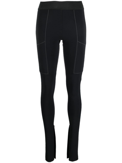 Shop Coperni C+ Split-cuff Leggings In Black