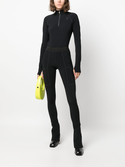 Shop Coperni C+ Split-cuff Leggings In Black