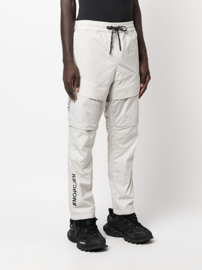 Shop Moncler Ripstop Straight-leg Trousers In Neutrals