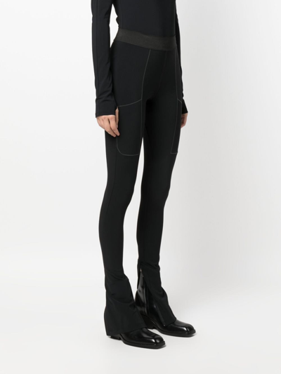 Shop Coperni C+ Split-cuff Leggings In Black