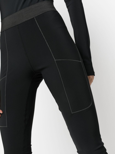 Shop Coperni C+ Split-cuff Leggings In Black